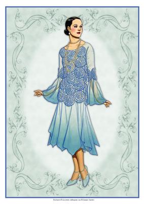Beautiful Vintage Fashion Lady Dressed in Blue