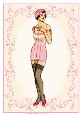 Beautiful Vintage Fashion Lady Dressed in Pink