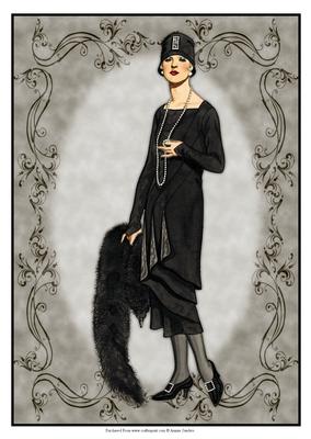 Beautiful Vintage Fashion Lady Dressed in Black