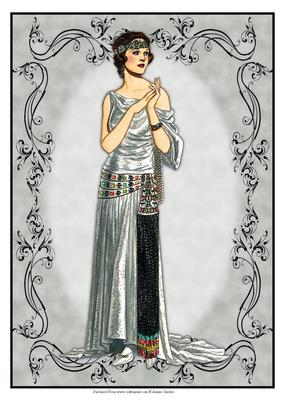 Beautiful Vintage Fashion Lady Dressed in Silver
