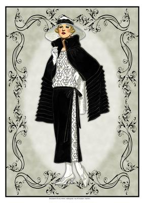 Beautiful Vintage Fashion Lady Dressed in Black