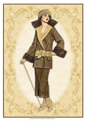 Beautiful Vintage Fashion Lady Dressed in Brown
