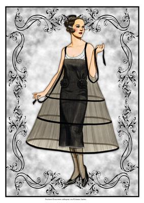 Beautiful Vintage Fashion Lady Dressed in Black
