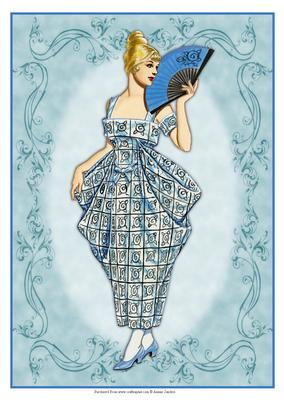 Beautiful Vintage Fashion Lady Dressed in Blue
