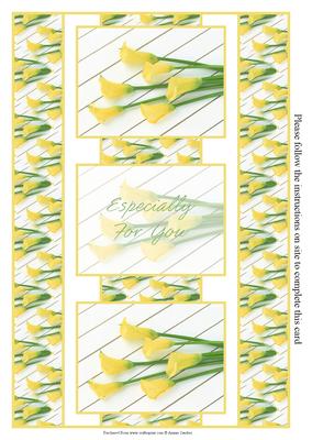 Stunning Yellow Calla Lilys 3 Panel Fold Back