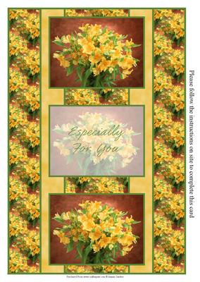 Stunning Oriental Yellow Lilys 3 Panel Fold Back