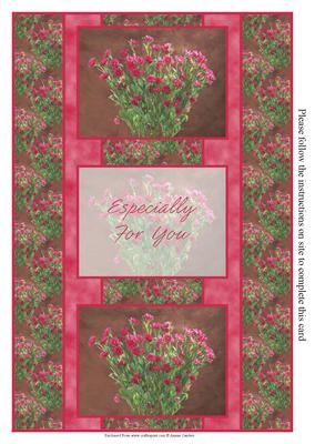 Pretty Pink Flowers 3 Panel Fold Back