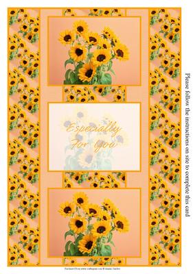 Beautiful Sunflowers 3 Panel Fold Back