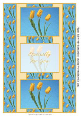 Pretty Yellow Tulips 3 Panel Fold Back