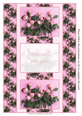 Stunning Pink Roses 3 Panel Fold Back