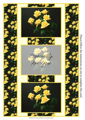 Stunning Yellow Roses 3 Panel Fold Back