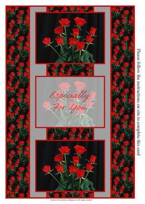 Stunning Red Roses 3 Panel Fold Back