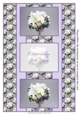 Gorgeous Cream & Purple Floral Display 3 Panel Fold Back