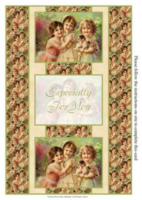 3 Beautiful Little Girls 3 Panel Fold Back
