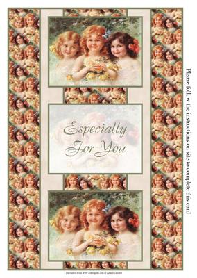 3 Beautiful Little Girls 3 Panel Fold Back