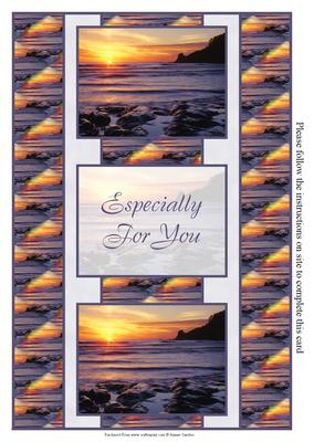 Sun Setting Over the Sea 3 Panel Fold Back