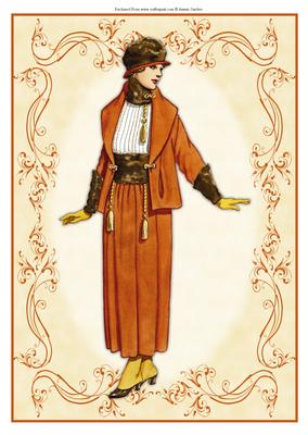 Beautiful Vintage Fashion Lady Dressed in Brown