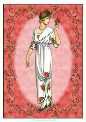 Beautiful Vintage Fashion Lady Dressed in White