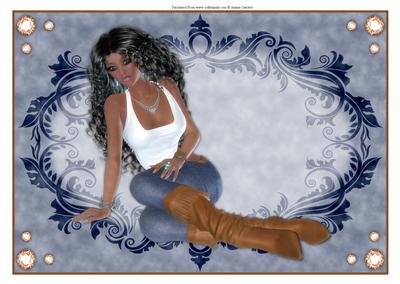 Beautiful Ethnic Lady Dressed in Denim