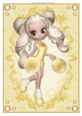 Cute Cheerleader A4 Topper/card