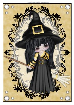Cute Little Witch A4 Topper/card
