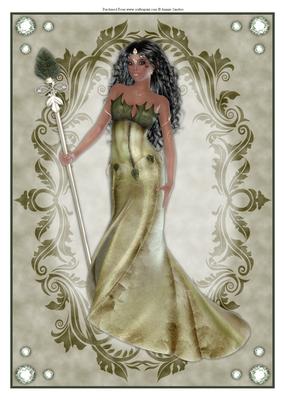 Ethnic Woodland Princess A4 Topper/card