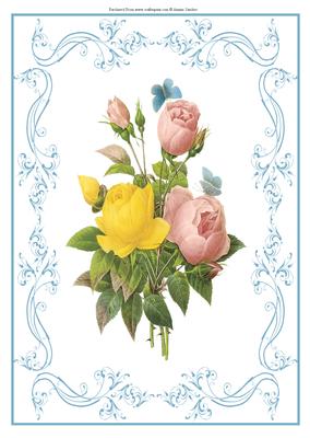 Beautiful Rose Bouquet A4 Topper/card