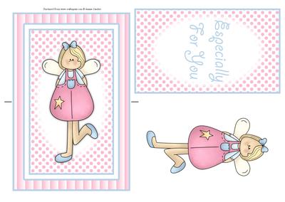 Cute Little Pink Angel Spinner Card