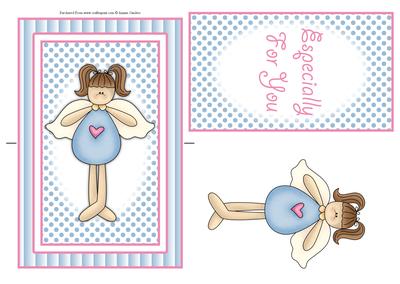 Cute Little Blue Angel Spinner Card