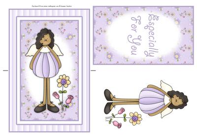 Cute Little Purple Angel Spinner Card