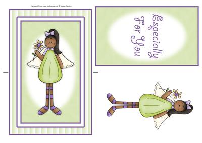 Cute Little Green Angel Spinner Card