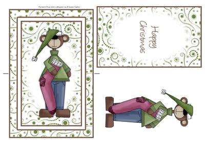 Christmas Teddy Spinner Card