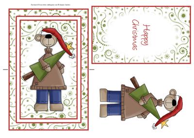 Christmas Teddy Spinner Card