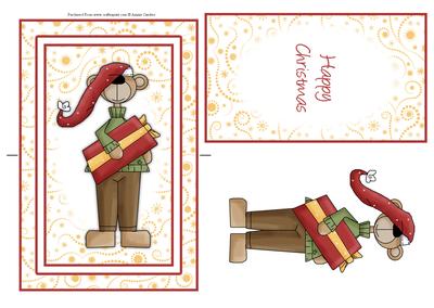 Christmas Teddy Spinner Card