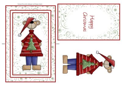 Christmas Teddy Spinner Card