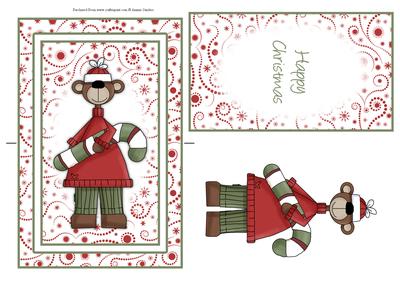 Christmas Teddy Spinner Card