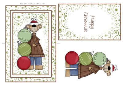 Christmas Teddy Spinner Card