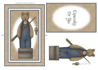 Teddy Bear Fishing Spinner Card