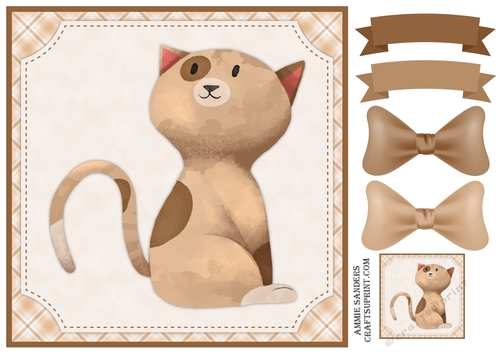 Cat Lover 8x8 Card Front & Embellishments