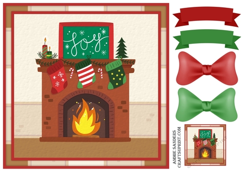 Christmas Scene 8x8 Cardfront & Embellishments