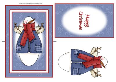 Cute Angel Snowman Spinner Card