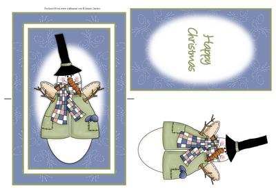 Cute Angel Snowman Spinner Card