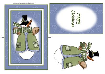 Cute Angel Snowman Spinner Card