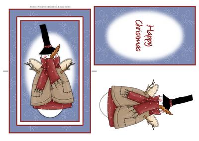Cute Angel Snowman Spinner Card