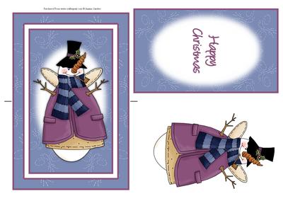 Cute Angel Snowman Spinner Card