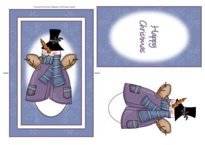 Cute Angel Snowman Spinner Card