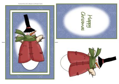 Cute Angel Snowman Spinner Card