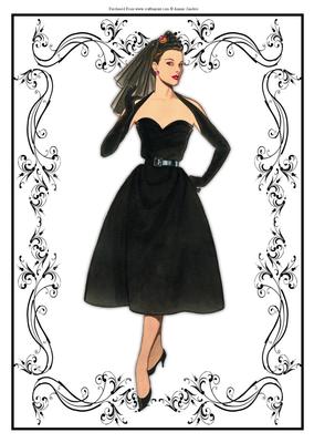 Beautiful Vintage Fashion Lady Dressed in Black