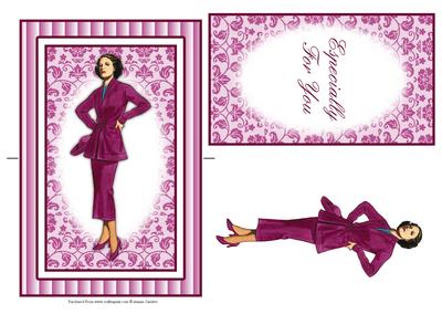 Beautiful Vintage Fashion Lady Spinner Card