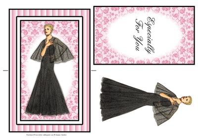 Beautiful Vintage Fashion Lady Spinner Card